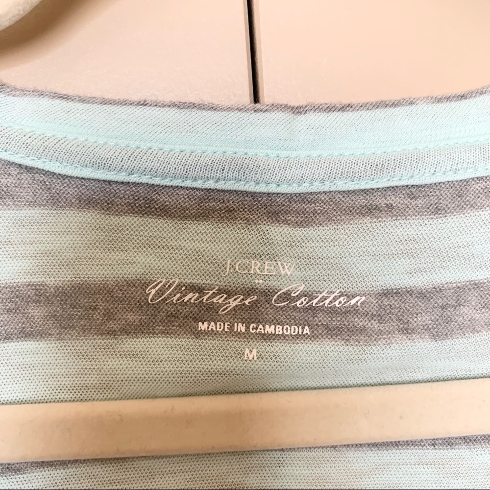 J.Crew Mint and Gray Striped Cotton Tee - Picture 3 of 3